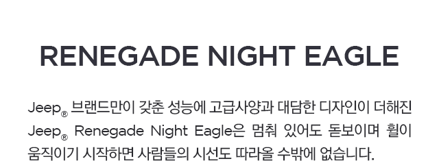 Renegade Night Eagle은 멈춰 있어도 돋보이며 휠이 움직이기 시작하면 사람들의 시선도 따라올 수 밖에 없습니다.